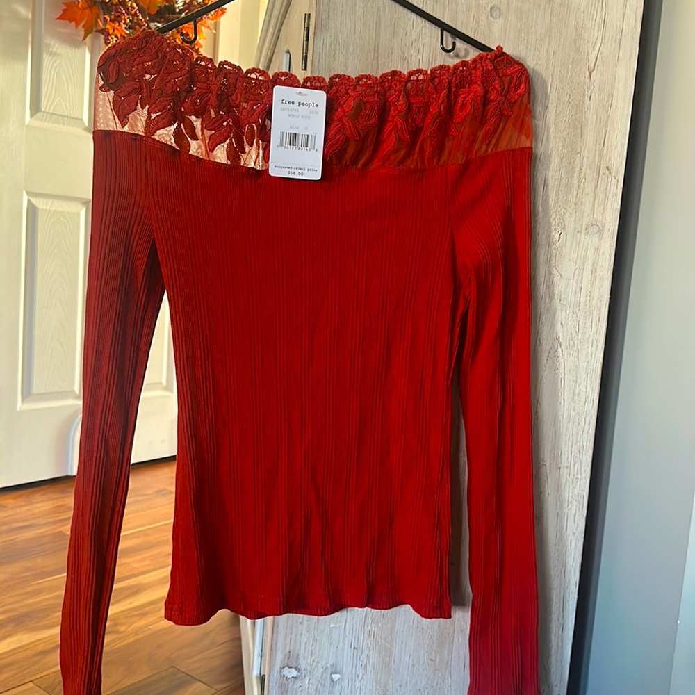 BRAND NEW free people lace off the shoulder
